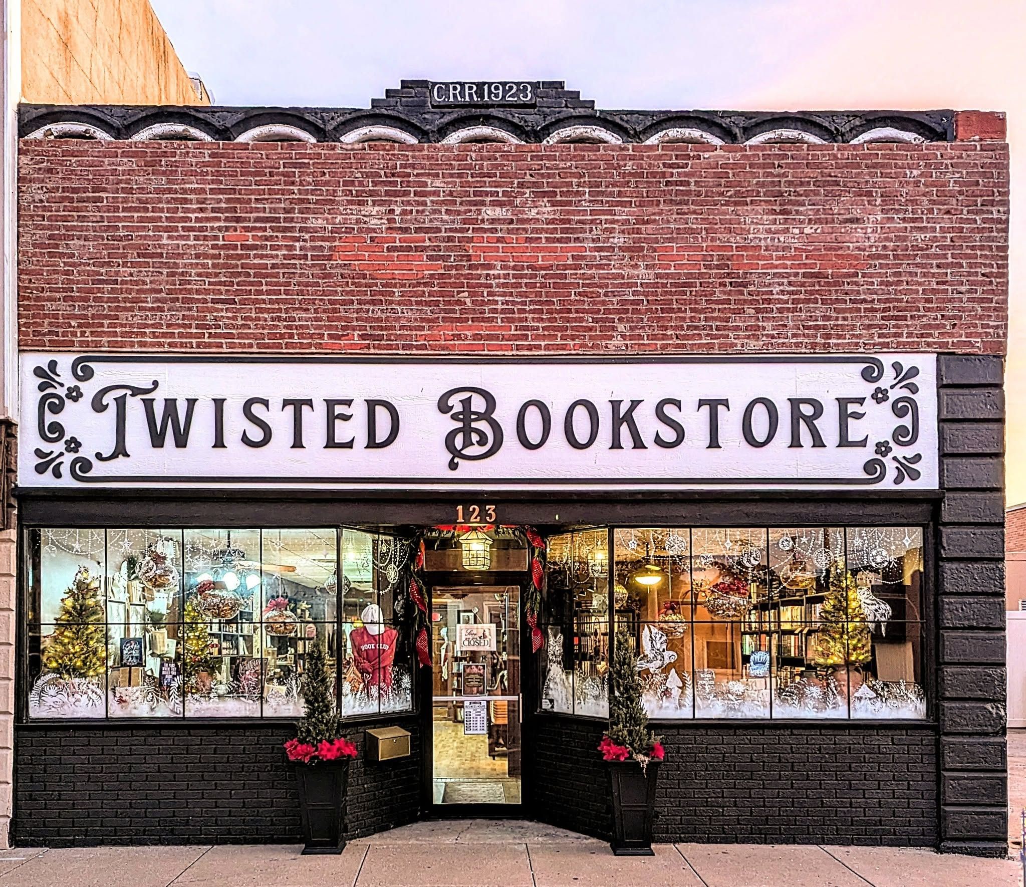 Twisted Bookstore storefront in downtown Newton